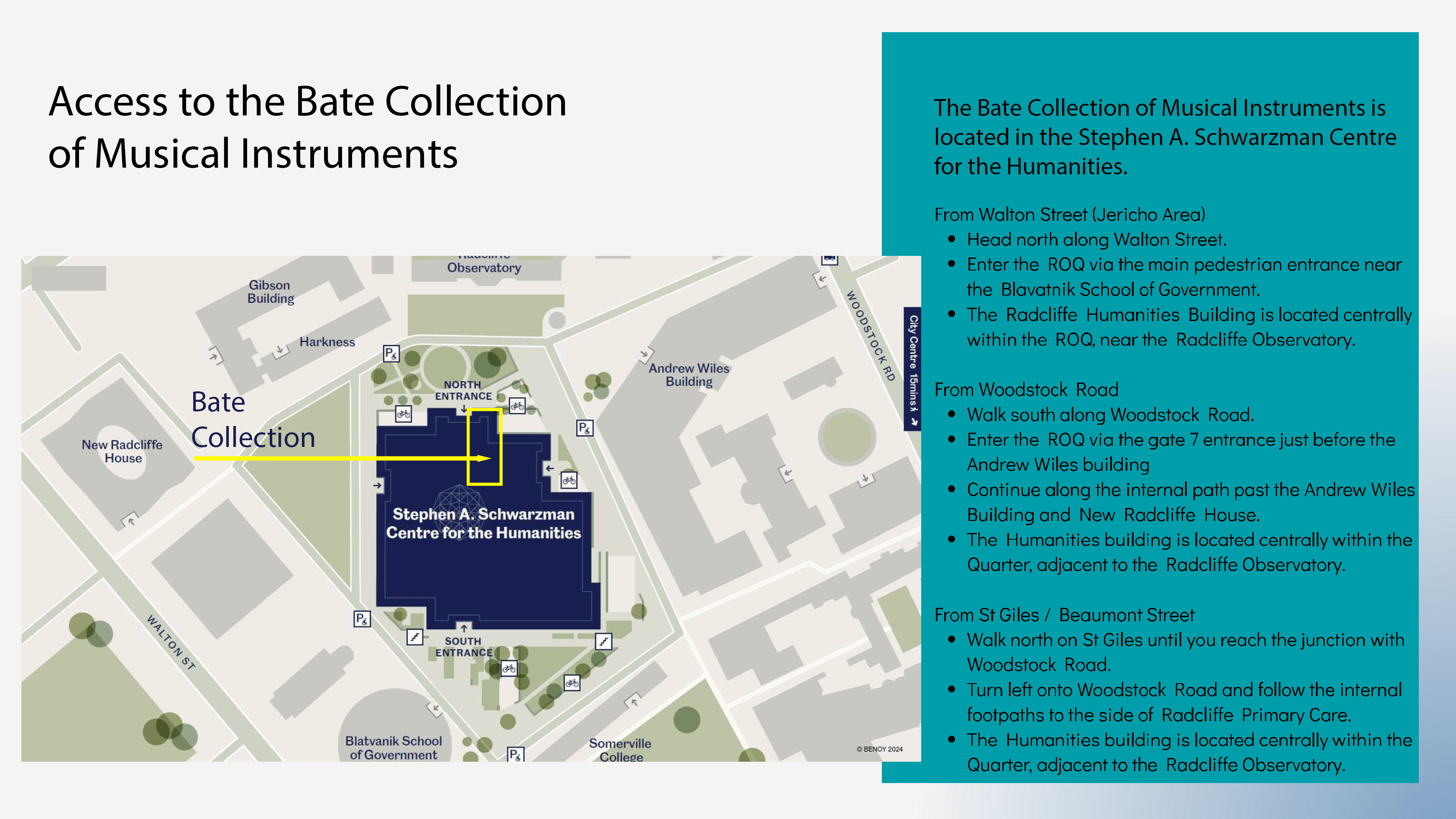 2026 schwarzman centre building access Bate Collection 